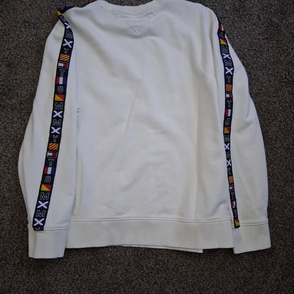 Vintage Y2K 90s Tommy Hilfiger Crewneck Sweatshirt White Retro Streetwear XXL - Picture 7 of 7